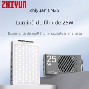 Zhiyun CM25 Lumină de fill pentru fotografie, lampă portabilă de mână pentru streaming, temperatură de culoare duală, 25W, 12V