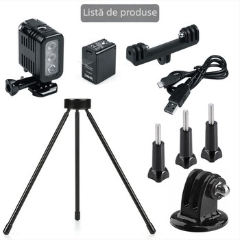 Lumină subacvatică GoPro cu trepied – ABS+LED, impermeabilă pentru camere de acțiune