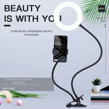 Lumină dublă pentru streaming live, inel de lumină pliabil pentru telefoane mobile, 5W, 5V, procesare personalizabilă