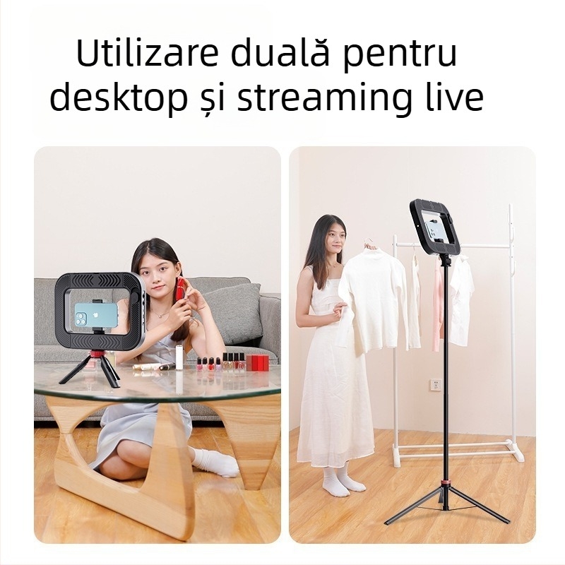 Lumină inel pentru portret și înregistrări video, lumină de umplere manuală, iluminare portabilă cu temperatură a culorii reglabilă 2500–9900K și reglaj al intensității, model Zgrl-02, 20W