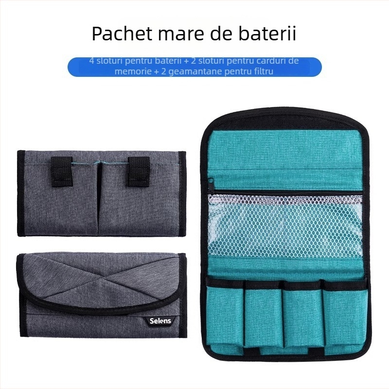 Geantă MK pentru baterie de cameră și card SD – Material Oxford, Universal pentru DSLR, Greutate 0,05 kg, Lansare 2023