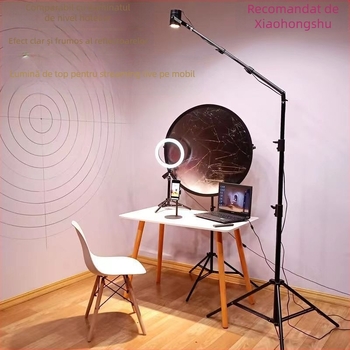 Lumină pentru streaming live cu montaj pe tavan – putere 10–50W; temperatură culoare 2500–9900K; tensiune 220V; extensie retractabilă; potrivit pentru divertisment, streaming, înregistrare video, fotografie de studio