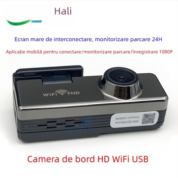 Camera dash auto 1080p, lentilă 150°, WiFi, control vocal inteligent, monitorizare parcare 24h