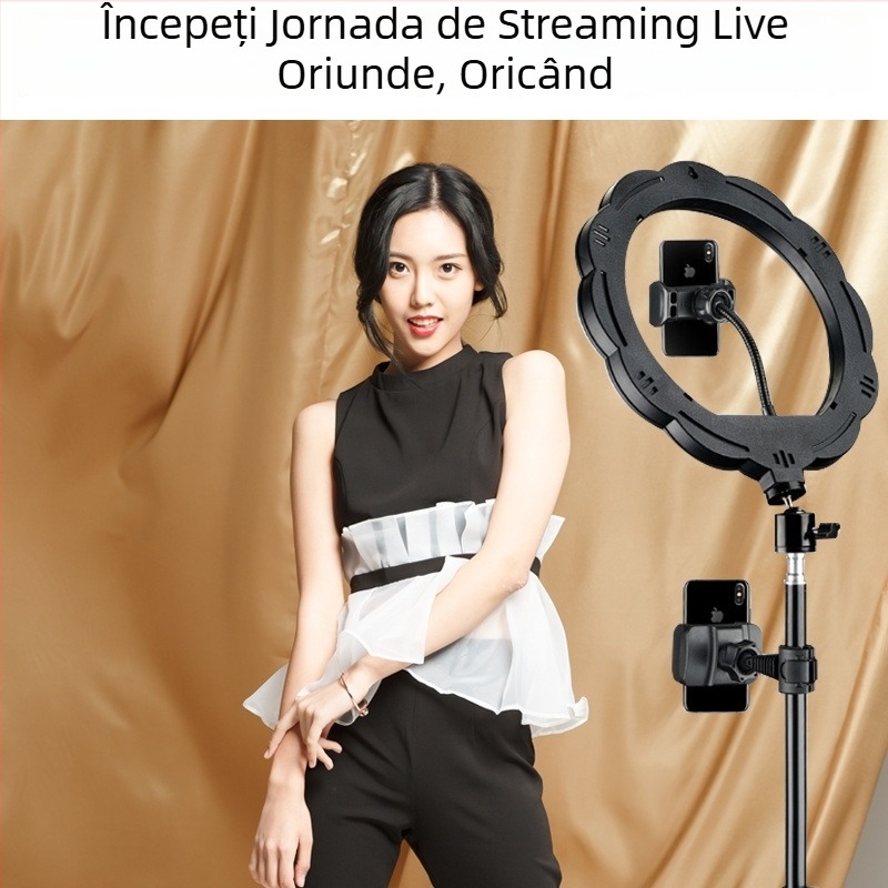 Lumină pentru fotografie live cu design plum blossom, 14.5W, 5V, model 000179, suport de birou