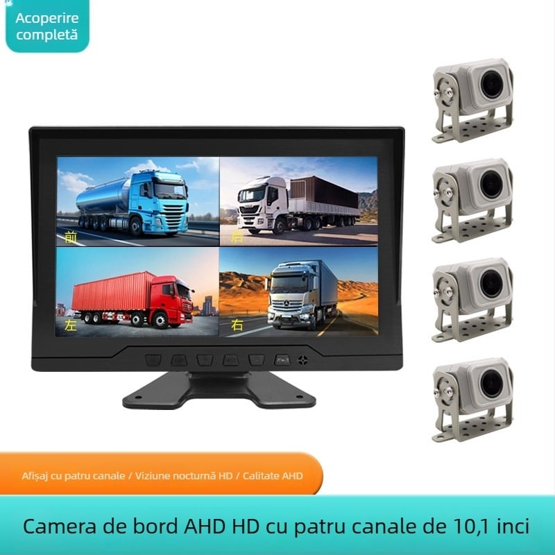 Înregistrator de condus pentru camioane și autobuze: unghi 170°, 1080p, TF card până la 128GB, stocare 24H, montaj în consola centrală, funcții: imagine inversă, înregistrare în buclă, monitorizare la parcare