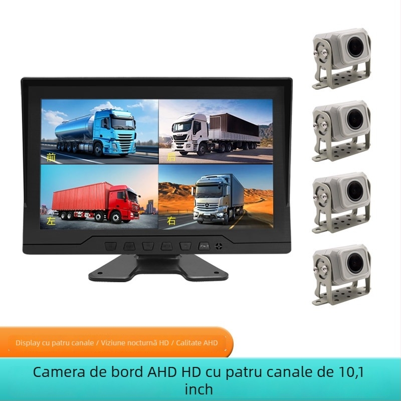 Înregistrator de condus pentru camioane și autobuze: unghi 170°, 1080p, TF card până la 128GB, stocare 24H, montaj în consola centrală, funcții: imagine inversă, înregistrare în buclă, monitorizare la parcare