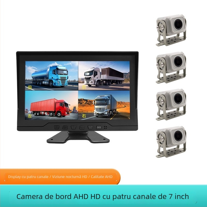 Înregistrator de condus pentru camioane și autobuze: unghi 170°, 1080p, TF card până la 128GB, stocare 24H, montaj în consola centrală, funcții: imagine inversă, înregistrare în buclă, monitorizare la parcare