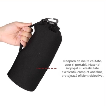 Geantă pentru obiectiv SLR — husă protectoare, husă de depozitare pentru obiectiv și Curea de talie