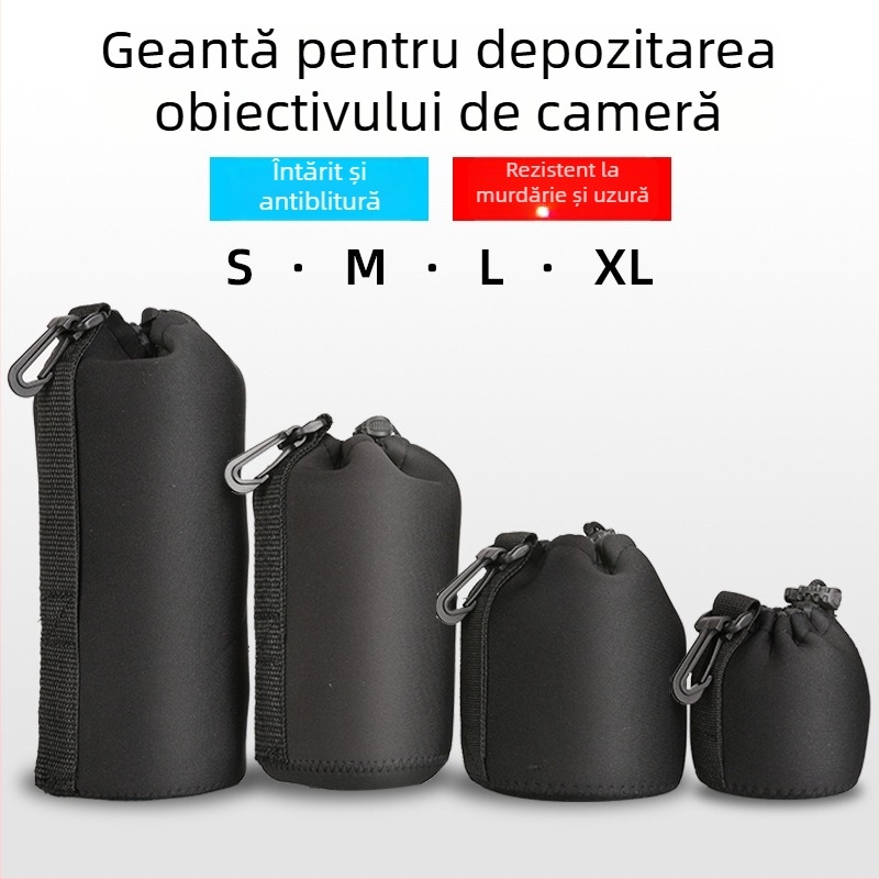 Geantă pentru obiectiv SLR — husă protectoare, husă de depozitare pentru obiectiv și Curea de talie