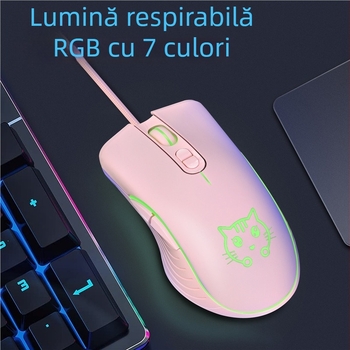 Mouse de gaming cu cablu LUNA, interfață USB, senzor optic 2400 DPI, 6 butoane, reglare DPI în 4 trepte