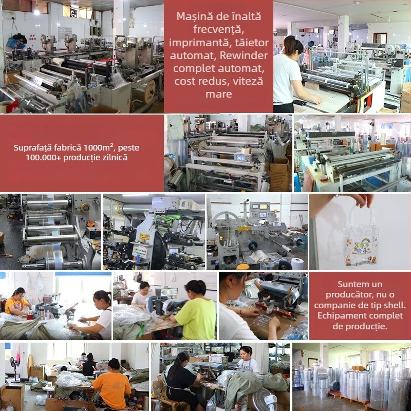 Geantă tote din PVC, transparentă cu logo personalizat – grosime dublă 30S, utilizare universală