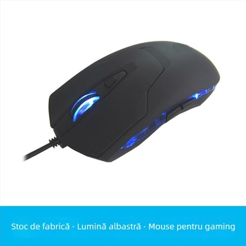 Mouse optic HYO-07, USB-C cablat, 1200dpi, 6 butoane, ergonomic pentru desktop
