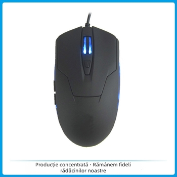 Mouse optic HYO-07, USB-C cablat, 1200dpi, 6 butoane, ergonomic pentru desktop