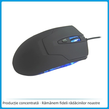 Mouse optic HYO-07, USB-C cablat, 1200dpi, 6 butoane, ergonomic pentru desktop