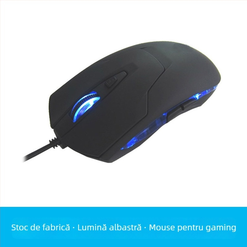Mouse optic HYO-07, USB-C cablat, 1200dpi, 6 butoane, ergonomic pentru desktop
