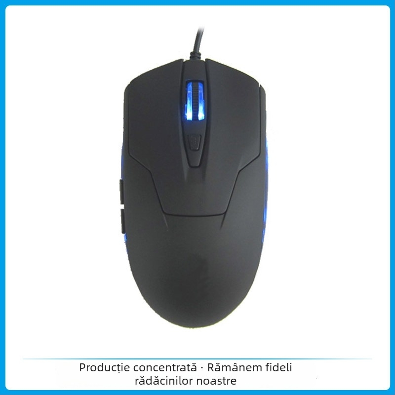 Mouse optic HYO-07, USB-C cablat, 1200dpi, 6 butoane, ergonomic pentru desktop
