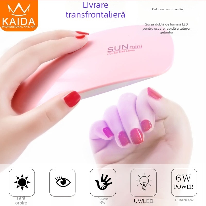 Lampă de unghii în formă de șoarece - lampă uscat unghii portabilă, model SUN mini; origine Zhejiang; greutate netă 85 g; OEM marcă; 200 buc./cutie