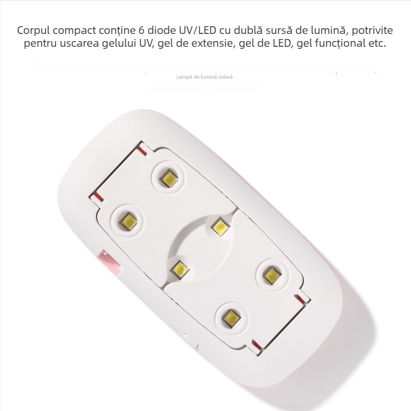 Lampă de unghii în formă de șoarece - lampă uscat unghii portabilă, model SUN mini; origine Zhejiang; greutate netă 85 g; OEM marcă; 200 buc./cutie