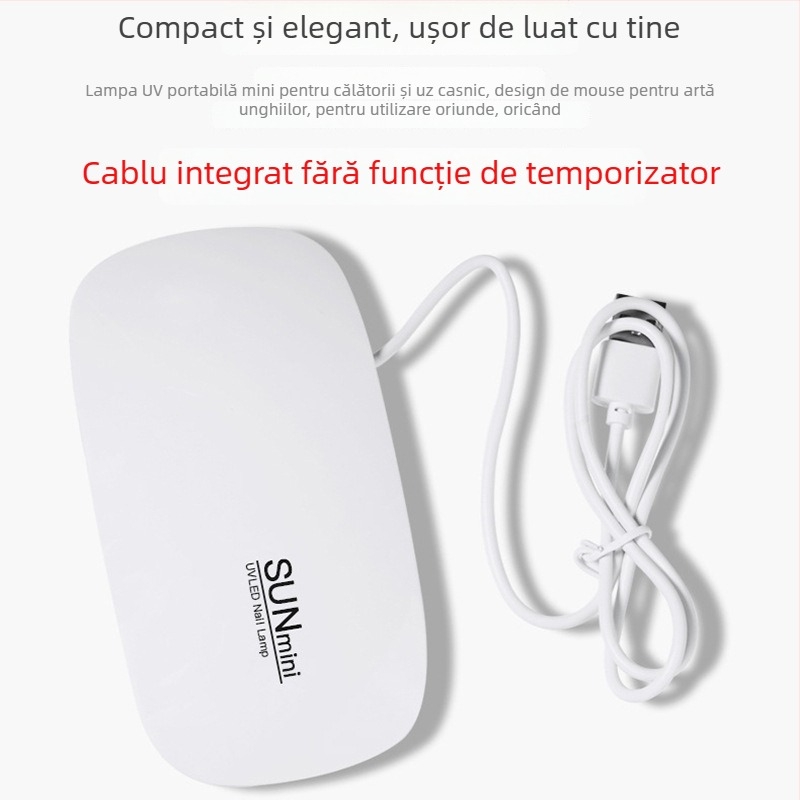 Lampă de unghii în formă de șoarece - lampă uscat unghii portabilă, model SUN mini; origine Zhejiang; greutate netă 85 g; OEM marcă; 200 buc./cutie