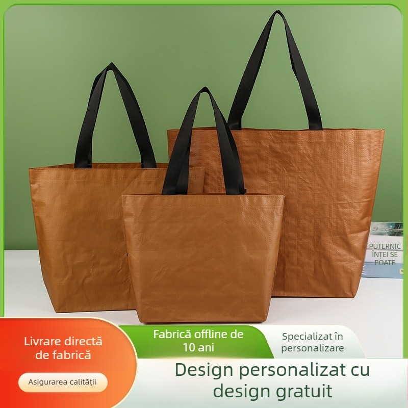 Geantă de mână PP țesută cu design imprimat, capacitate de încărcare 1–50, potrivită pentru haine și cosmetice