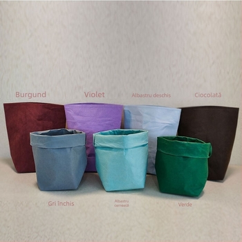 Geantă din hârtie kraft lavabilă pentru organizarea pensulelor de machiaj pe birou, impermeabilă, pătrată, cusută (Material: hârtie kraft lavabilă ecologică; Formă: pătrată; Confecție: cusut; Producție zilnică: 1000)