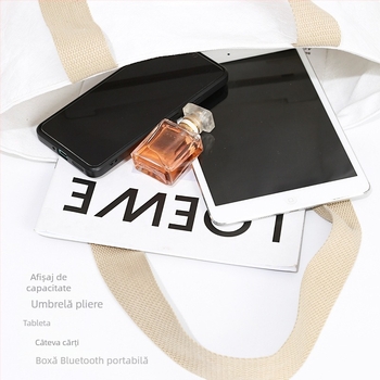 DuPont sacoșă de hârtie cu logo personalizat — imprimare UV, formă orizontală, material hârtie DuPont