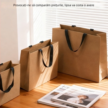 Sac de cadouri din Kraft pentru haine, finisaj embosat și imprimare cu logo