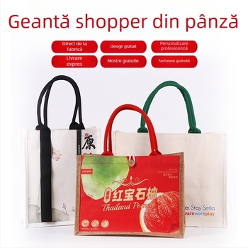 Geantă de pânză pentru cumpărături cu logo personalizat (Material: acoperire din pânză poliester-bumbac; Tehnici de imprimare: serigrafie, imprimare pe mașină, imprimare digitală, transfer termic; Imprimare logo: Da; Personalizabil; Forma: geantă tip tote)