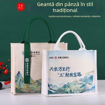 Geantă de pânză pentru cumpărături cu logo personalizat (Material: acoperire din pânză poliester-bumbac; Tehnici de imprimare: serigrafie, imprimare pe mașină, imprimare digitală, transfer termic; Imprimare logo: Da; Personalizabil; Forma: geantă tip tote)