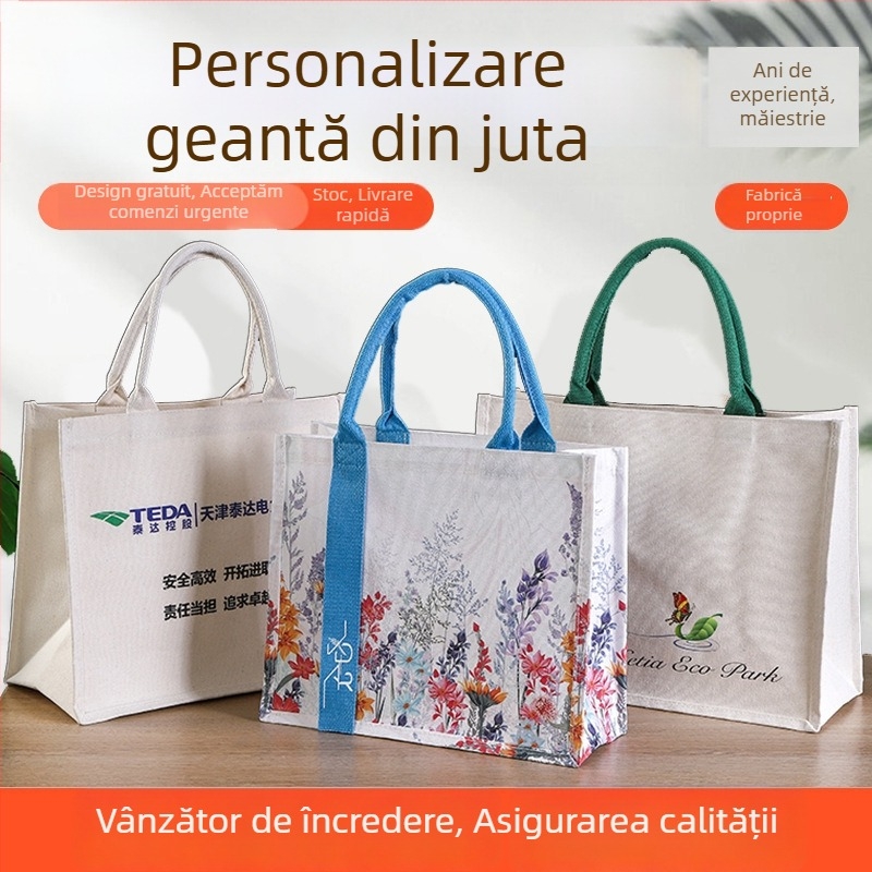Geantă de pânză pentru cumpărături cu logo personalizat (Material: acoperire din pânză poliester-bumbac; Tehnici de imprimare: serigrafie, imprimare pe mașină, imprimare digitală, transfer termic; Imprimare logo: Da; Personalizabil; Forma: geantă tip tote)