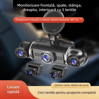 Camera pentru bord auto cu ecran de 3,0 inchi, înregistrare HD, vedere nocturnă infraroșu, conectivitate Wi‑Fi cu telefonul, monitorizare parcare, rotație 360°