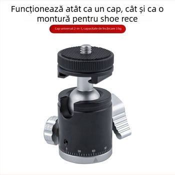 Trepied pentru telefon mobil cu cap PTZ panoramic, din aliaj de aluminiu, rotație orizontală 360°, rotație verticală 90°, amortizare pentru filmare stabilă