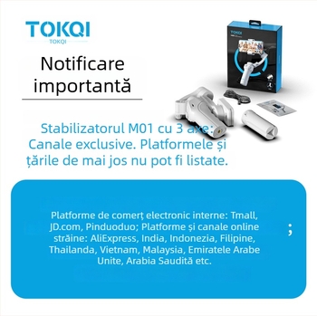 M01 stabilizator portabil cu trei axe pentru telefonul mobil, urmărire facială inteligentă, 320° pan/tilt, greutate netă 378 g