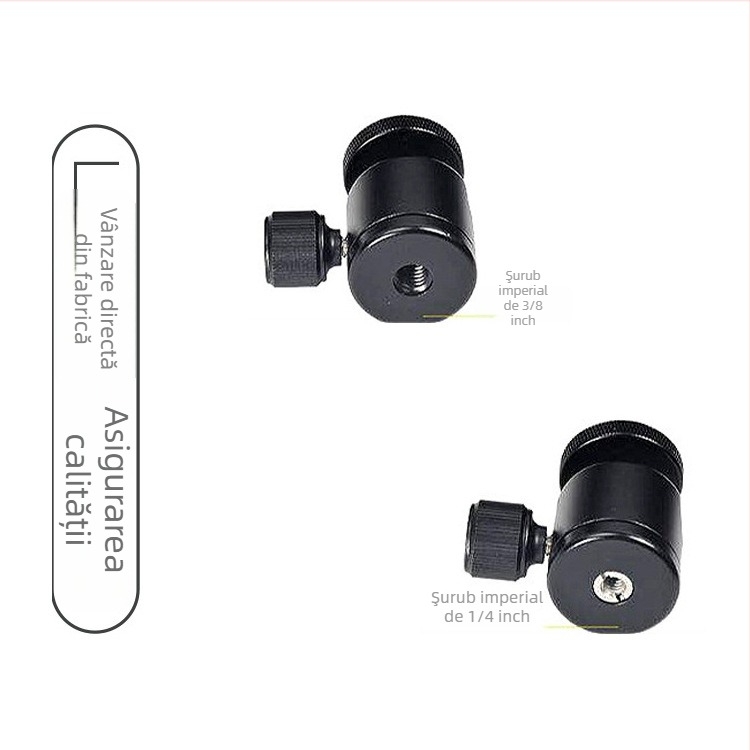 Capă de trepied din aliaj de aluminiu | limită de rotație Φ34×45 mm, greutate 0,107 kg, compatibil cu trepied și cameră pe monopod