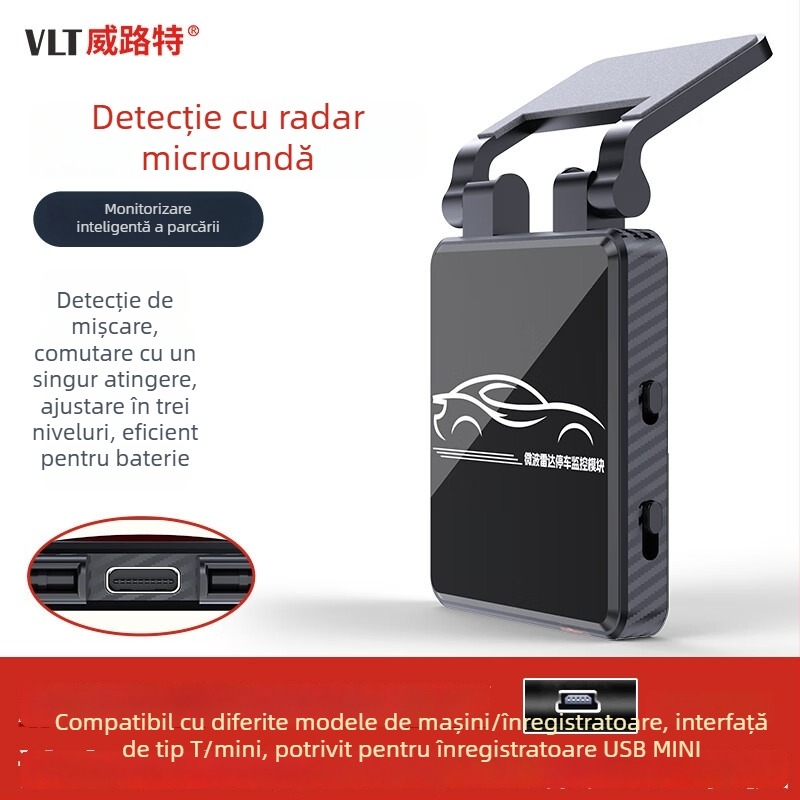 Oglindă retrovizoare cu radar de parcare și senzor cu microunde, model M10-4G poziționare, alimentare 12V, rază de detecție 15 m, precizie GPS 5 m