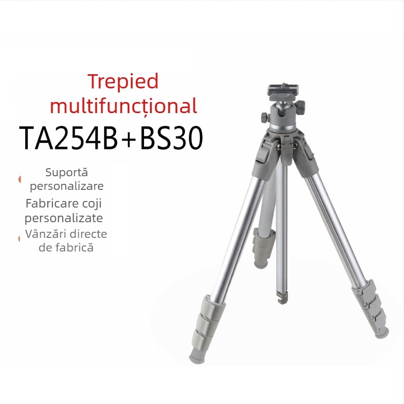 Trepied din aliaj de aluminiu, cap bal, 5 secțiuni, încărcare până la 5 kg, placă cu eliberare rapidă