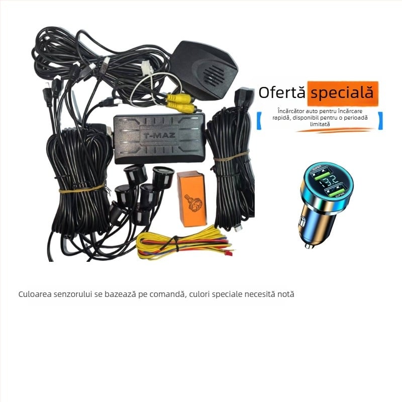 Radar vizual de mers înapoi, vd3, 8 sonde, rază 0,2–2,5 m, alarmă vocală, afișaj pentru mașină