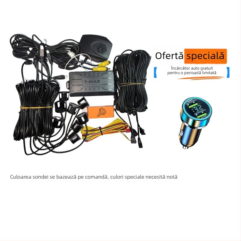 Radar vizual de mers înapoi, vd3, 8 sonde, rază 0,2–2,5 m, alarmă vocală, afișaj pentru mașină