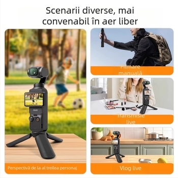 Tripod Km-05 pentru camere cu stabilizator de mână — ABS plastic, sarcină 2,5 kg, 3D gimbal, greutate 44 g
