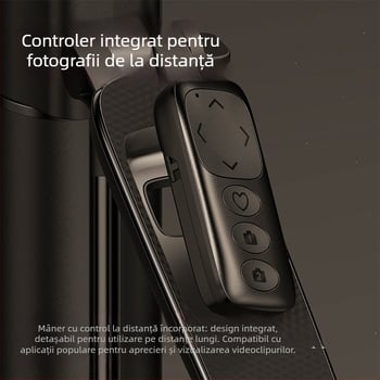 Trepied cu urmărire facială AI pentru telefon mobil, pan-tilt 360°, aliaj de aluminiu, 630 g, universal pentru telefoane
