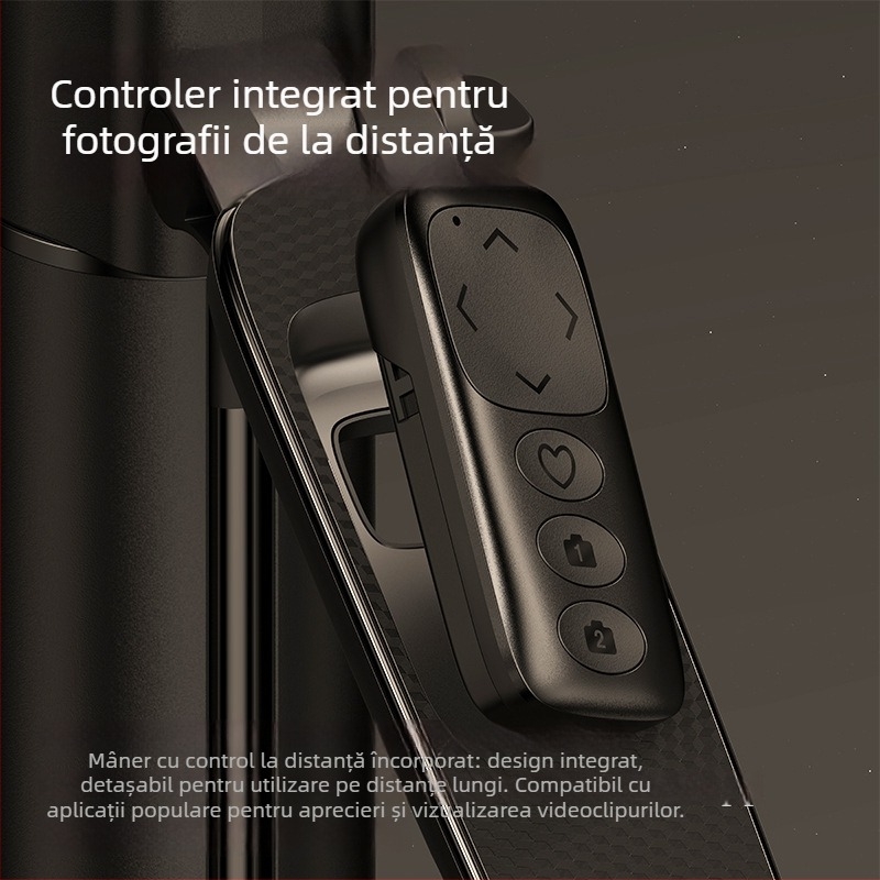 Trepied cu urmărire facială AI pentru telefon mobil, pan-tilt 360°, aliaj de aluminiu, 630 g, universal pentru telefoane