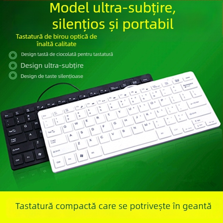 Tastatură silențioasă pentru laptop Neutral K1000, 78 taste, cablată, impermeabilă, Palace Pillar Architecture