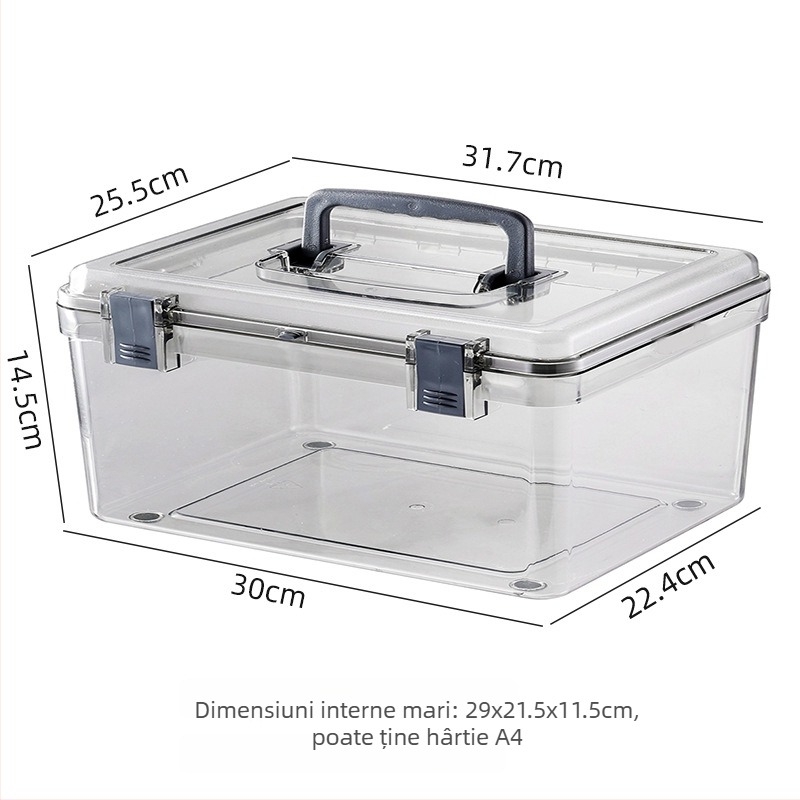 Cutie de depozitare rezistentă la umezeală pentru echipament fotografic, Material PS, Capacitate 4,5 L, Greutate 500 g