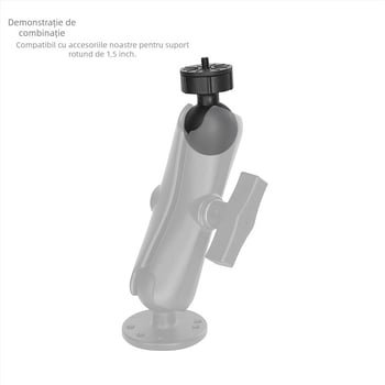 VINmounts Suport PTZ fix exterior cu cap balon 1/4'' filet, montaj prin șuruburi, rotire orizontală 360°, verticală 180°, material: nylon importat din Germania + cauciuc + oțel inoxidabil