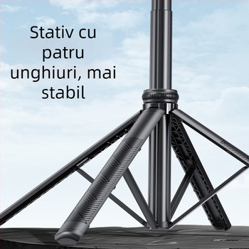Suport gimbal cu urmărire facială AI pentru smartphone – corp din aluminiu, rotație verticală 360°, greutate 620 g, compatibil cu majoritatea telefoanelor, utilizare interioară/exterioară