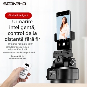 Suben M6 cameră pan-tilt electrică rotativă cu telecomandă wireless, panoramă de 360°, urmărire AI și recunoaștere facială