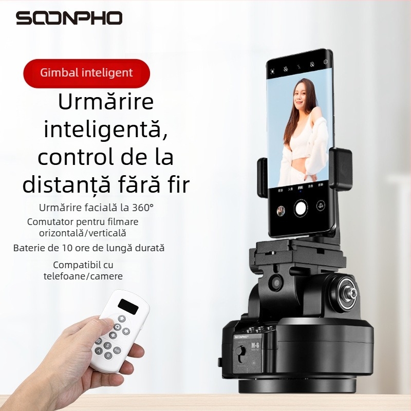 Suben M6 cameră pan-tilt electrică rotativă cu telecomandă wireless, panoramă de 360°, urmărire AI și recunoaștere facială