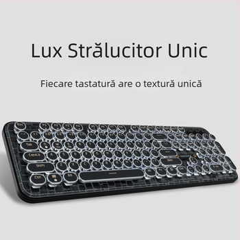Tastatură mecanică cu switch verde, peste 98 taste, conectivitate tri-mod (cablu, wireless și Bluetooth), iluminare monocromă