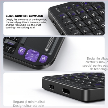 Tastatură Bluetooth, 73 taste, iluminare RGB, wireless, conectare simultană la 2 dispozitive