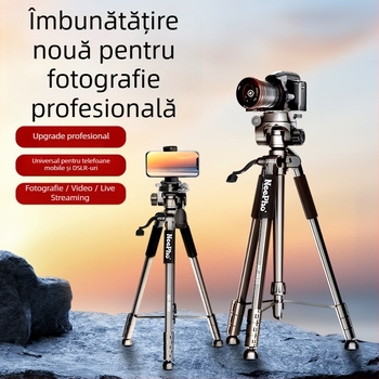 NP-8850 trepied pentru camere SLR cu cap 3D gimbal, aliaj de aluminiu, 4 segmente, încărcare 6–10 kg, placă de eliberare rapidă